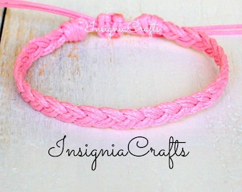 Pink Bracelet Anklet Gifts For Her Mens Bracelet Braided Surfer Anklet Vegan Bracelet Braided Anklet For Her Mens Jewelry Cord Anklet Gifts