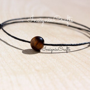 Tiger Eye Anklet Bracelet, Mens Bracelet Anklet, Unisex Bracelet Anklet, Mens Tiger Eye, Surfer Anklet, Vegan Cord, Mens Friendship Bracelet