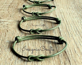 Family Infinity Bracelets Matching Bracelets Light Green Cord Bracelet Mom Dad Child Son Bracelet Women Mens Waxed Cord Simple Mommy Family