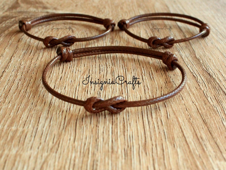 Family Infinity Bracelets Matching Bracelets Brown Cord Etsy UK