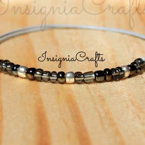 Gray Anklet Beaded Anklet Surfer Anklet Mens Anklet Grey Anklet Beach Anklet Vegan Gifts For Boyfriend For Girlfriend Men Gifts Sister Bff