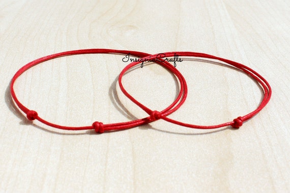 2 x hilo rojo del destino pulsera de pareja hilo rojo a juego pulsera roja  kabbalah pulsera de la suerte hilo rojo del destino -  México