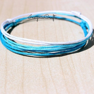 Set of 3 String Bracelets Anklet Mens Bracelet Men Anklet Unisex Women Bracelet Anklet Vegan Bracelet Men Friendship Bracelet Shades of Blue