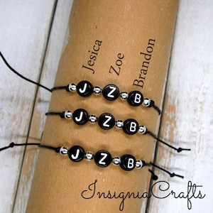 Personalized Family Initials Bracelets Initial Bracelets Matching Bracelets Mom Dad Child Son Daughter Mother Father Bracelet Mommy and Me
