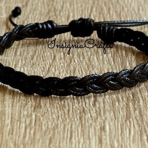 Black Anklet Surfer Bracelet Anklet Mens Unisex Anklet Vegan Bracelet Braided Anklet Bracelet For Her Mens Jewelry Cord Anklet Mens Gift Bff