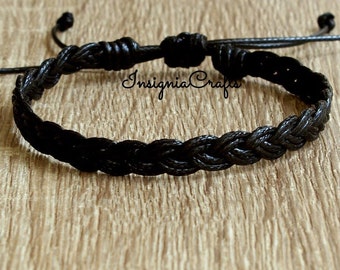 Black Anklet Surfer Bracelet Anklet Mens Unisex Anklet Vegan Bracelet Braided Anklet Bracelet For Her Mens Jewelry Cord Anklet Mens Gift Bff