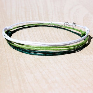 3x String Bracelet/Anklet, Mens Bracelet, Mens Anklet, Unisex Women Bracelet Anklet Vegan Bracelet, Mens Friendship Bracelet Shades of Green