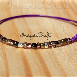 Purple Anklet Beaded Anklet Surfer Anklet Mens Anklet Black Anklet Beach Anklet Vegan Gifts For Sister For Girlfriend Men Gifts Sister Bff