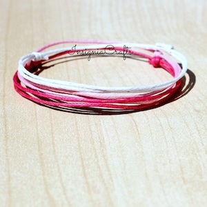 3x String Bracelet/Anklet Mens Bracelet Mens Anklet Unisex Women Bracelet Anklet Vegan Bracelet Friendship Bracelet Shades of Pink Hen Party