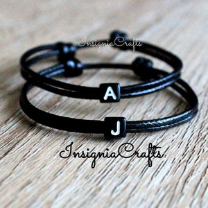 Back to School Mommy and Me Father and Son Bracelet Family Initials Bracelet Personalized Initial Bracelets Matching Bracelet Child Daughter