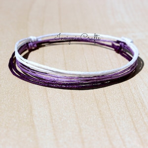 3x String Armband/Anklet, Herren Armband, Mens Fußkettchen, Unisex Frauen Armband Fußkettchen Vegan Armband Mens Freundschaft Armband Schattierungen von lila