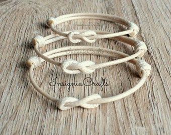 Family Infinity Bracelets Matching Bracelets Cream Cord Bracelet Mom Dad Child Son Bracelet Women Mens Waxed Cord Simple Mommy Family Gift