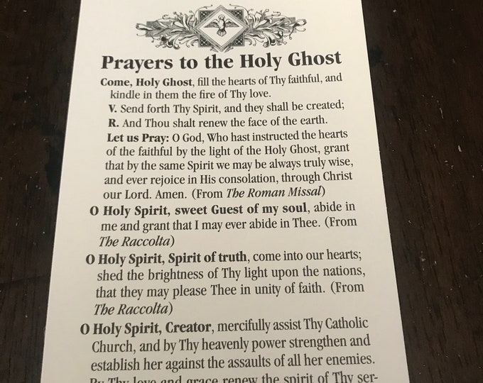 Prayers to the Holy Ghost 50 Pack of Prayer Cards - Etsy