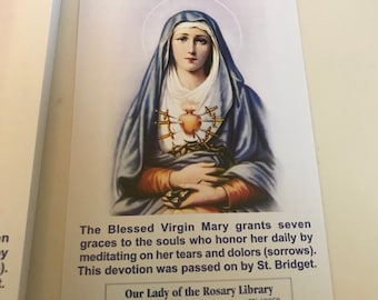 Seven Sorrows 25 Pack of Prayer Cards