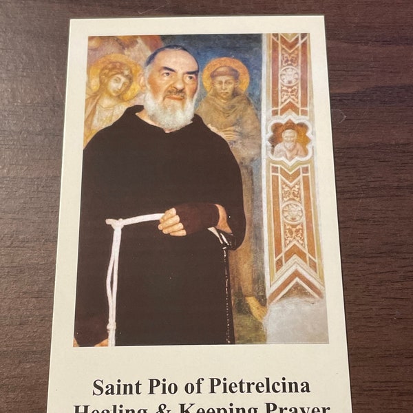 St. Padre Pio Of Pietrelcina Healing And Keeping Prayer Card For Powerful Healing (3 x 5 Inch)