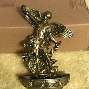 Gorgeous 9 Inch St. Michael The Archangel Holy Water Font