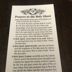 Prayers To The Holy Ghost 25 Pack of Prayer Cards