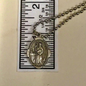 Silver St. Benedict Medal 1 inch W/Chain