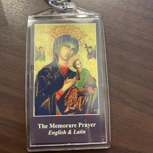 Memorare Prayer Card Key Chain (2 x 3.5 Inch)