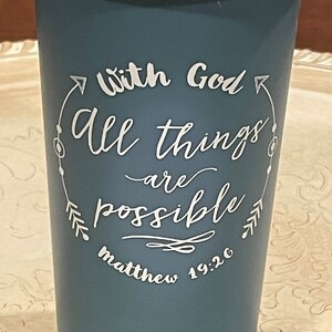 With God All Things Are Possible Double Wall Tumbler Travel Coffee Mug
