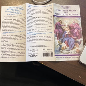 Practice of the Three Hail Marys and Efficacious Novena Pamphlet - Etsy