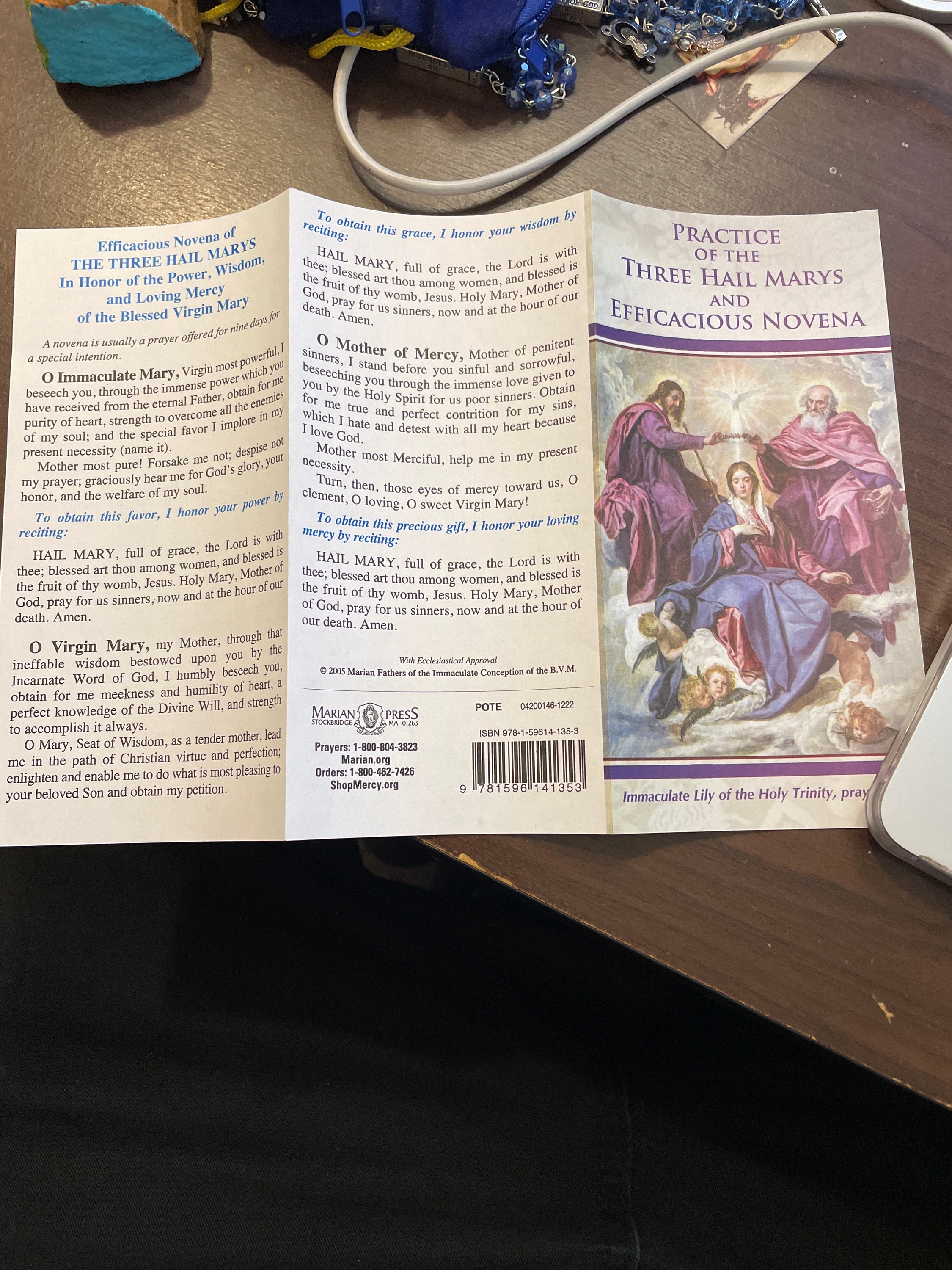 Practice of the Three Hail Marys and Efficacious Novena Pamphlet - Etsy