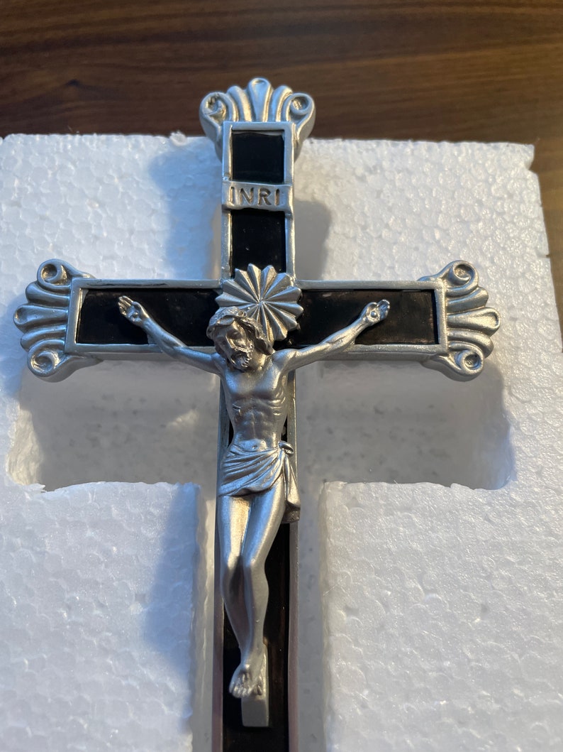 Memento Mori Crucifix Silver (7 3/4 Inch) Hard Resin Composite - Etsy