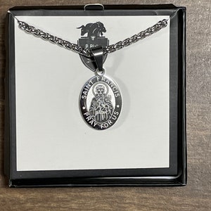 St. Francis of Assisi Medal Stainless Steel W/Chain (1 Inch)