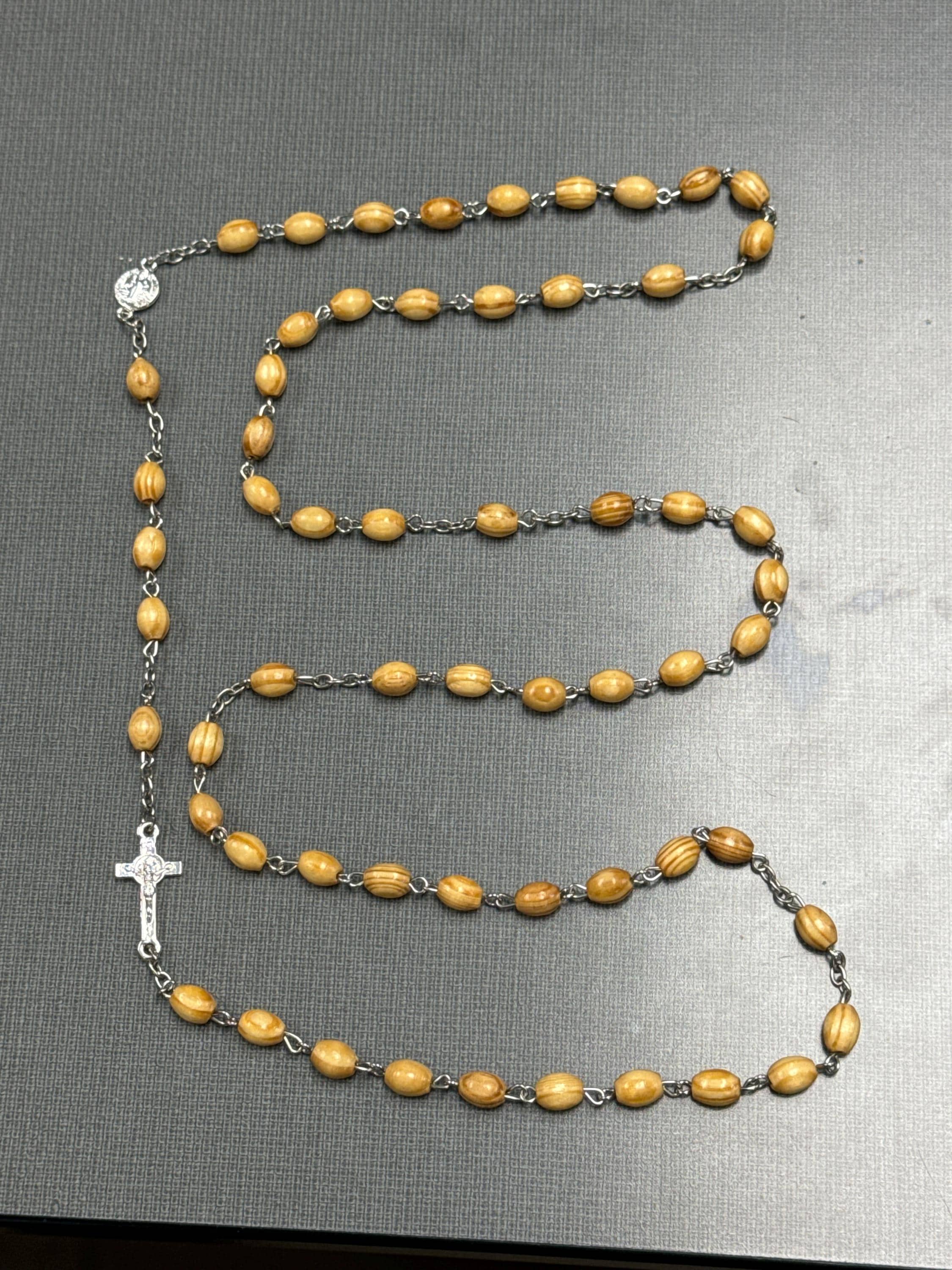 Tangle Free Olive Wood Rosary