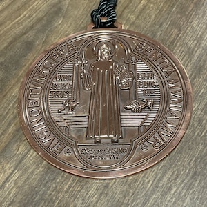 XXL 5.25 Inch St. Benedict Medal (Rustic Copper) W/Hanger