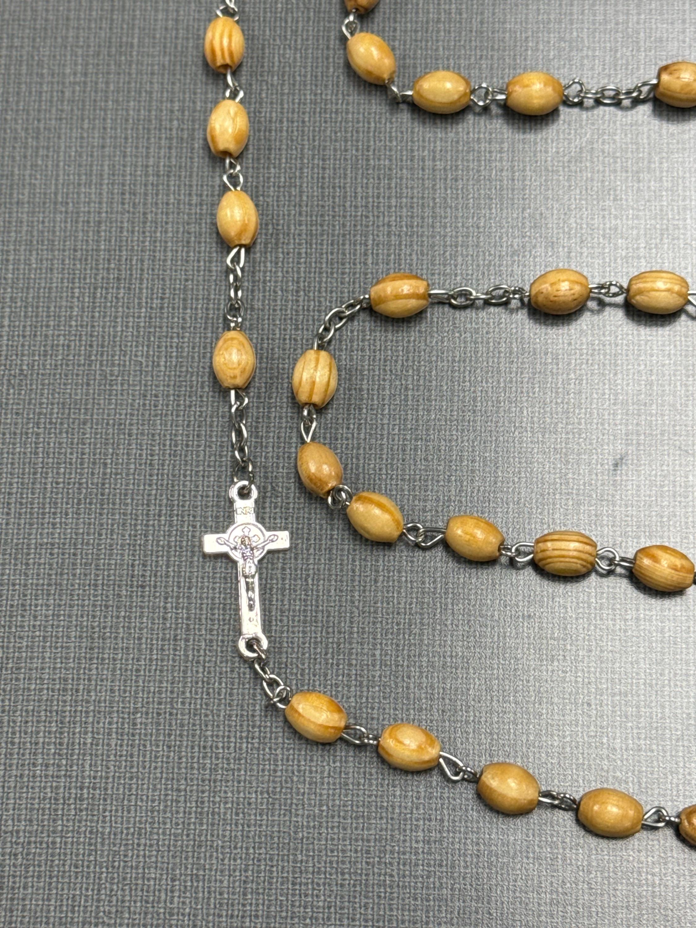 Tangle Free Olive Wood Rosary