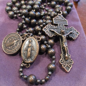 Combat Rosary W/St. Benedict Medal (Antique Copper)