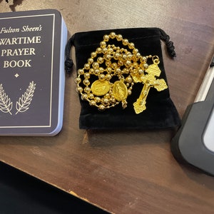 Combat Rosary (Gold) And Fulton Sheen&#39;s Wartime Prayer Book
