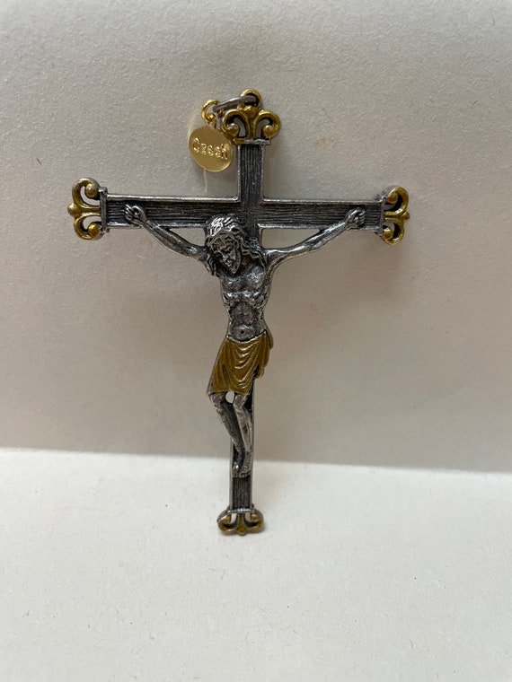 Czech Gold And Silver Crucifix (4 Inch)