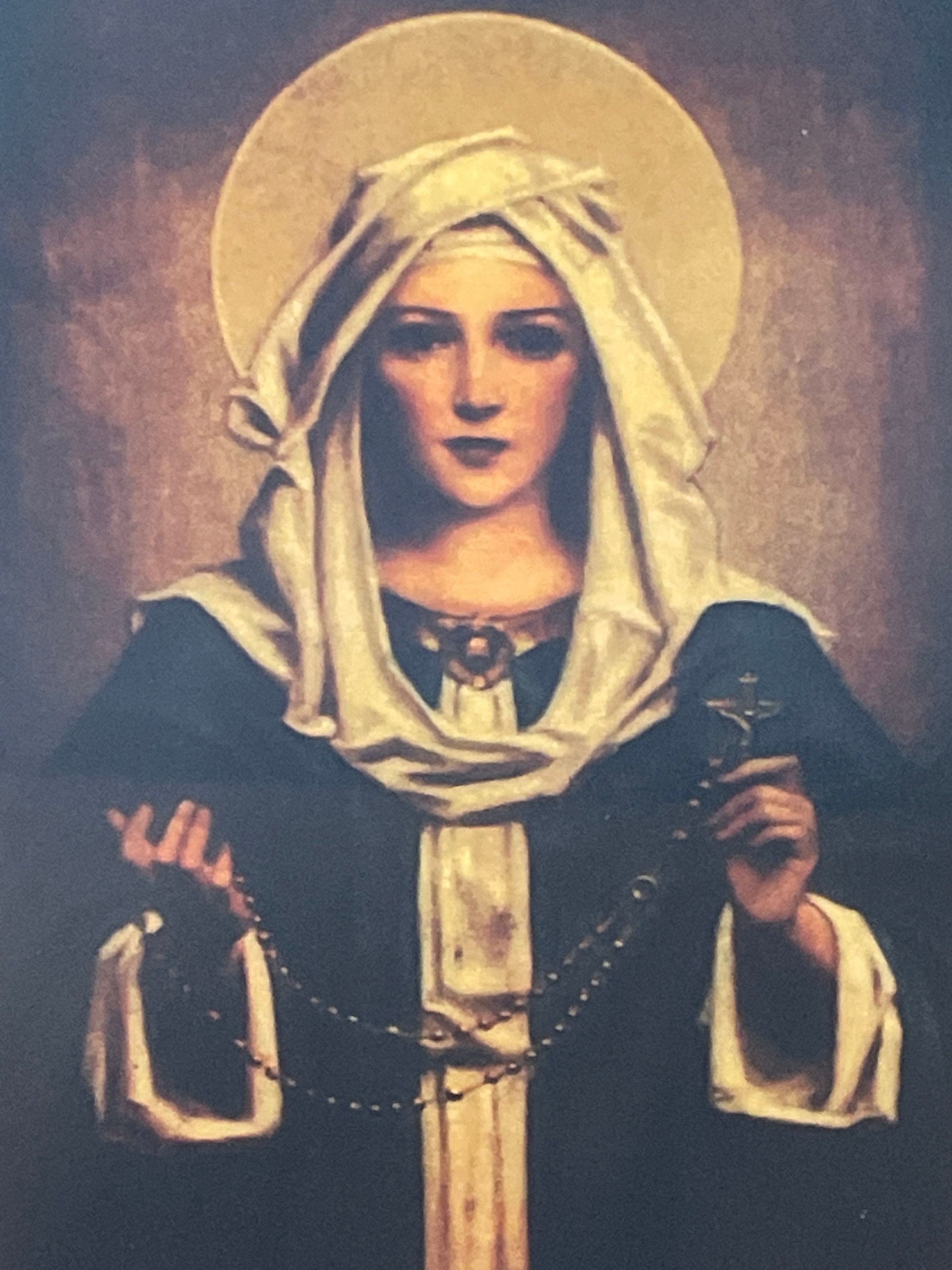 Our Lady of the Rosary Gold Wood Frame 8 X 10 Print - Etsy