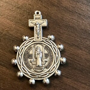 Solid Saint Benedict Medal Rosary Ring