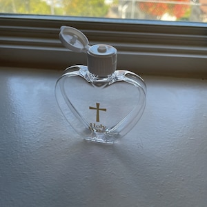 Heart Shaped 3 Inch Holy Water Acrylic Holy Water Bottle (New)
