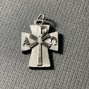Alpha and Omega Sterling Silver Medal 1 Inch