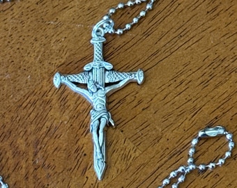 Saint Michael Sword Crucifix W/Chain