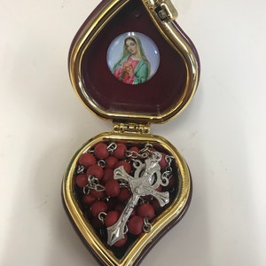 Marian Rose Scented Rosary W/Heart Shaped Case