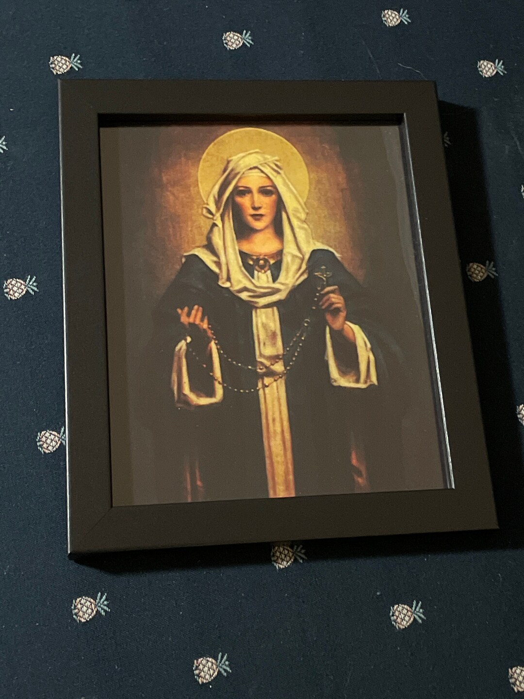Our Lady of the Rosary - 8 X 10 Inch W/black Frame - Etsy