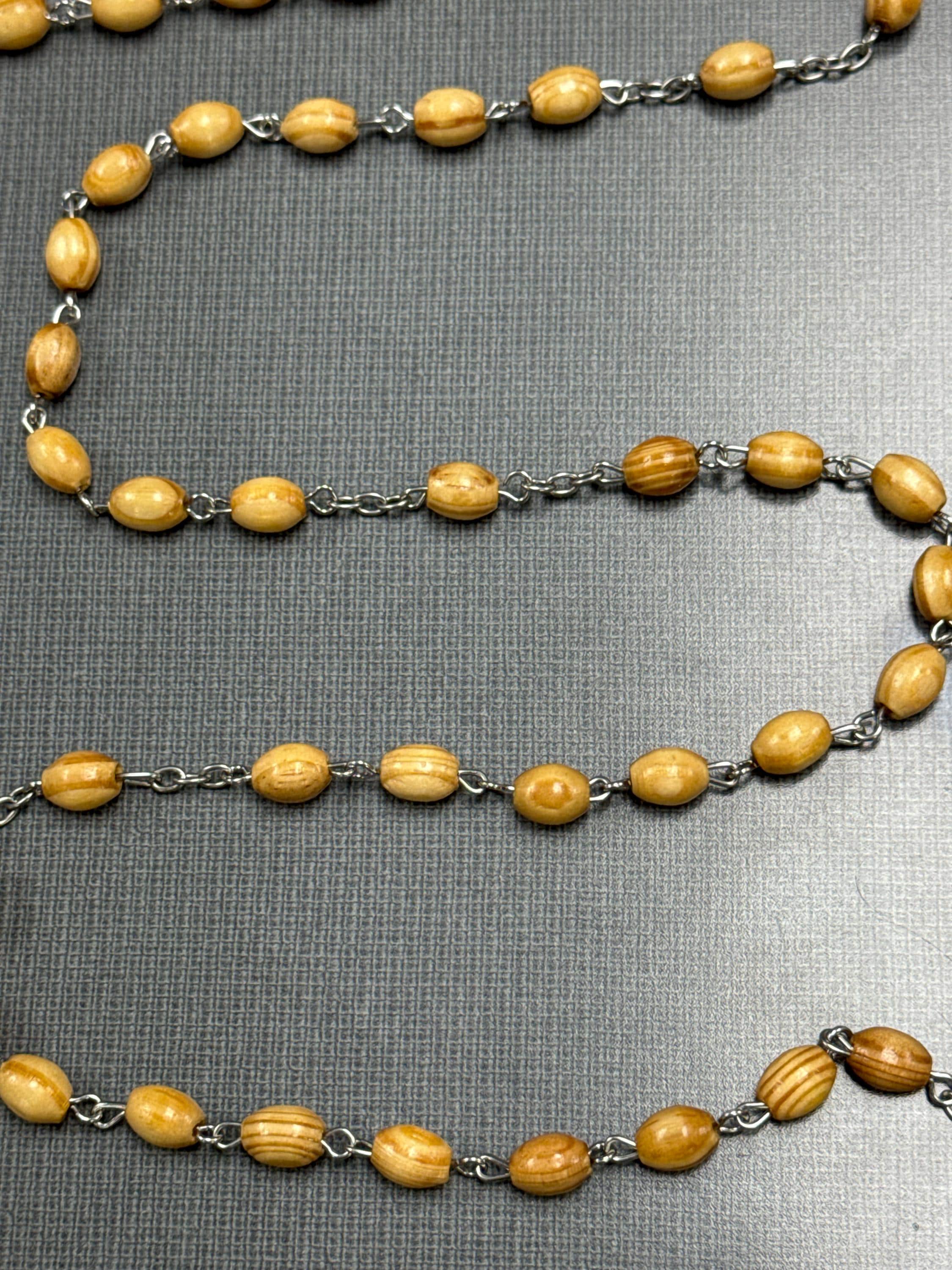 Tangle Free Olive Wood Rosary