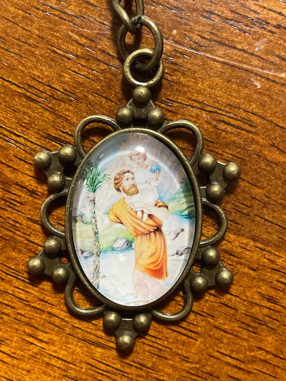 St. Joseph Bronze Keychain - image 1