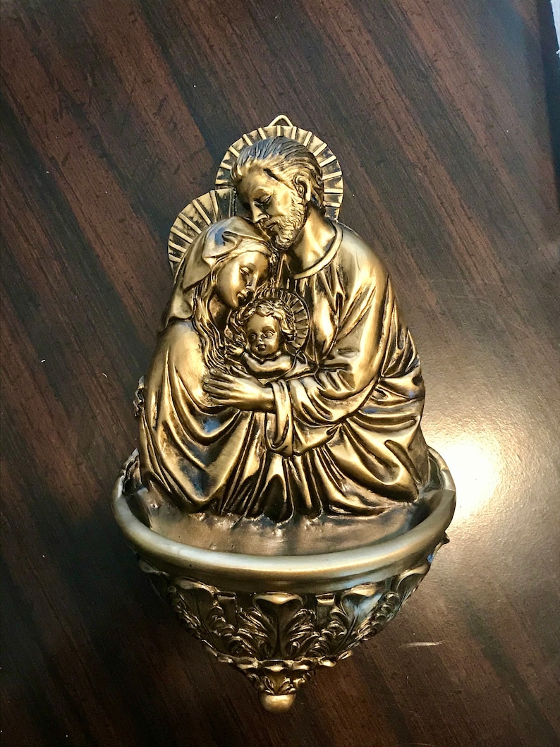 Gorgeous 9 Inch Holy Family Holy Water Font image 0
