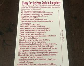 Litany For The Poor Souls In Purgatory 50 Pack of Prayer Cards