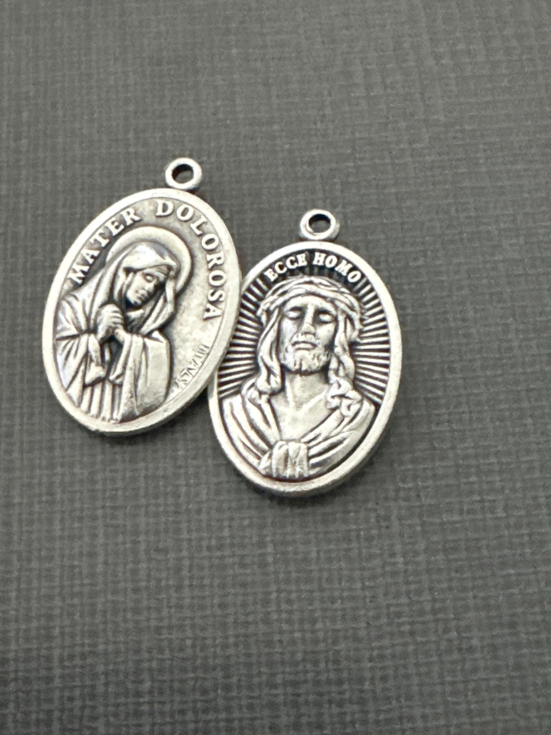 Our Lady Of Sorrows Medal 1 Inch Earrings