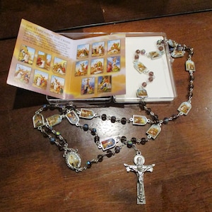 Stations of the Cross Brown AB Crystal Chaplet