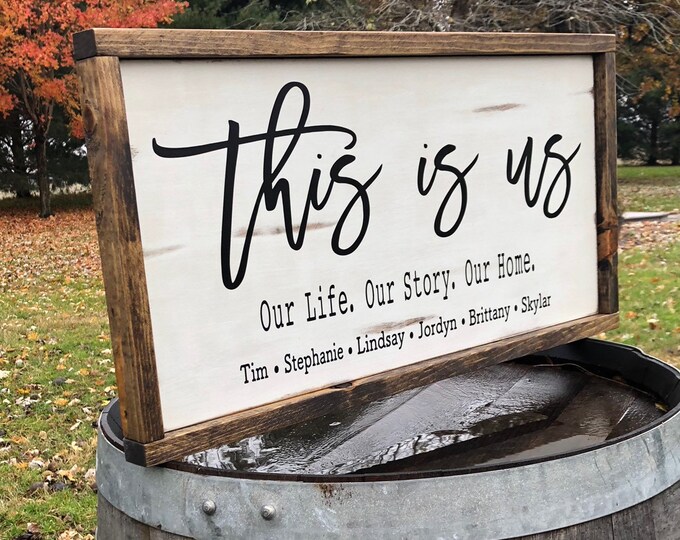 This is Us Rustic Farmhouse Wood Sign Custom This is Us Sign