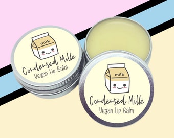 Bálsamo labial vegano de leche condensada: cuidado personal, regalo, recuerdo de boda, despedida de soltera, bálsamo labial con sabor