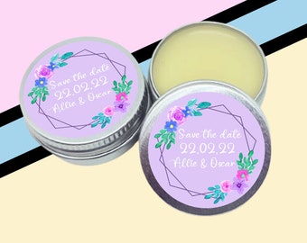 Favor de boda personalizado Bálsamo labial vegano amigable - Autocuidado, Regalo, Favor de boda, Despedida de soltera, Bálsamo labial con sabor